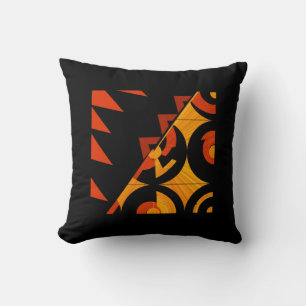 Cojín Decorativo arte abstracto audaz deco brown, tan y negro