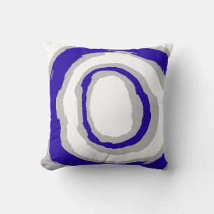 Cojín Decorativo Arte abstracto azul y blanco