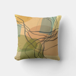 Cojín Decorativo arte abstracto colores cálidos al estilo de mediad