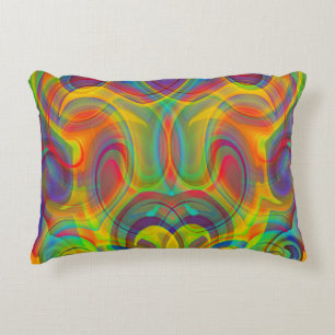 COJÍN DECORATIVO ARTE ABSTRACTO COLORIDO REMOLINO GEOMÉTRICO