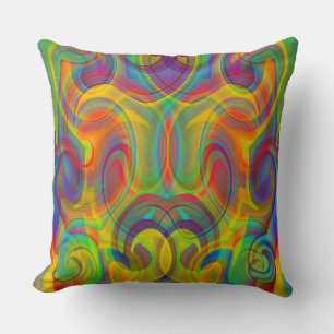 COJÍN DECORATIVO ARTE ABSTRACTO COLORIDO REMOLINO GEOMÉTRICO