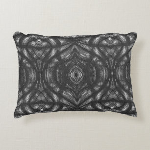 Cojín Decorativo Arte abstracto de acuarela en negro y blanco con c