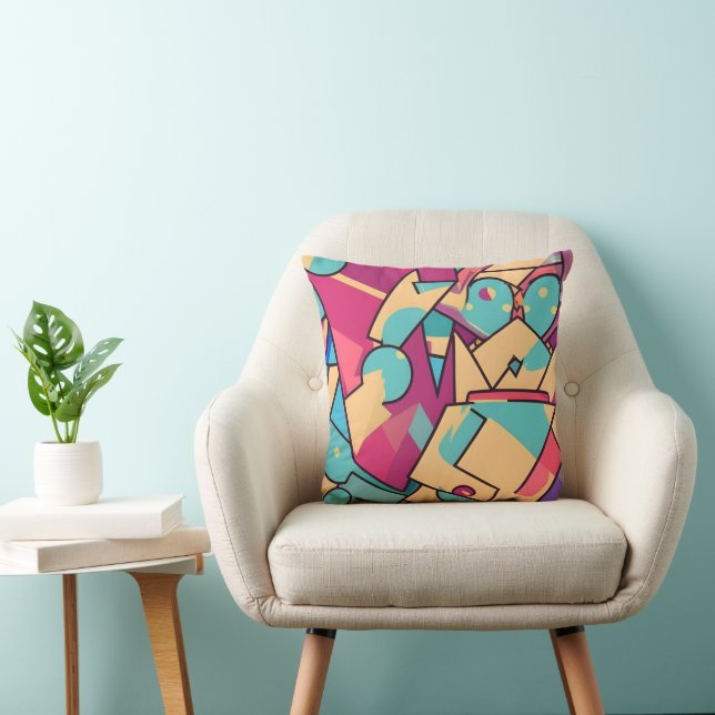 Cojín Decorativo Arte abstracto de candía de algodón (Silla)