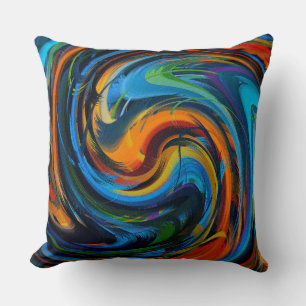 Cojín Decorativo Arte abstracto de color de Swirl