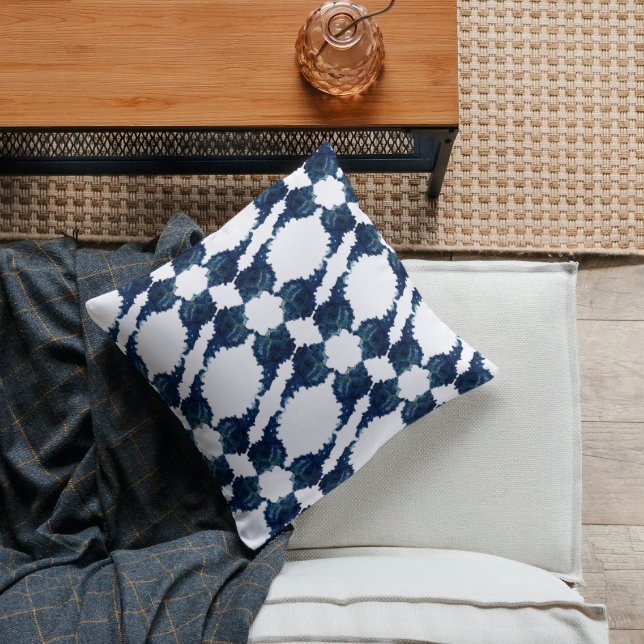 Cojín Decorativo Arte abstracto de conchas murex azul moderno (Subido por el creador)