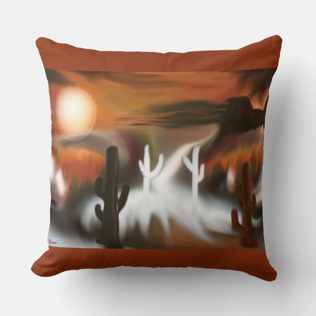 Cojín Decorativo Arte abstracto de hielo y fuego en el suroeste (Anverso)