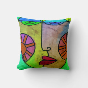 Cojín Decorativo Arte abstracto de la cara enrrollada