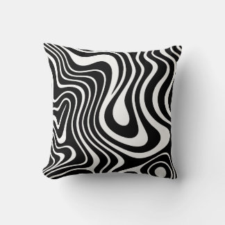 Cojín Decorativo Arte abstracto de mármol en blanco y negro