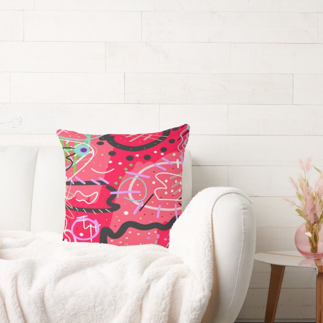 Cojín Decorativo Arte abstracto en rojo (Sofá)