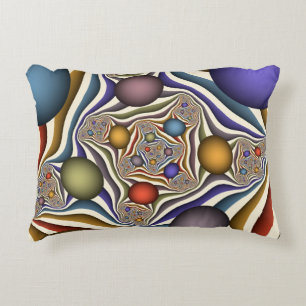 Cojín Decorativo Arte abstracto fractal moderno y colorido que vuel