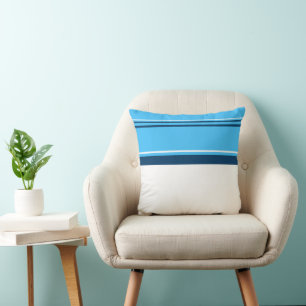 Cojín Decorativo Arte abstracto funky luz azul oscuro blanco