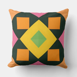 Cojín Decorativo Arte abstracto geométrico con colores vibrantes