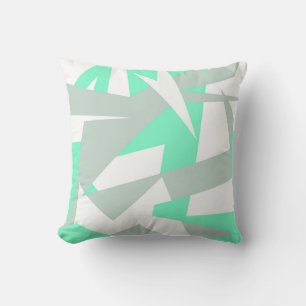 Cojín Decorativo Arte abstracto gris blanco turquesa pastel