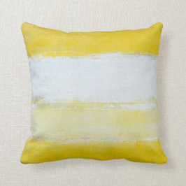 Cojín Decorativo Arte abstracto gris y amarillo del "tiro rápido"