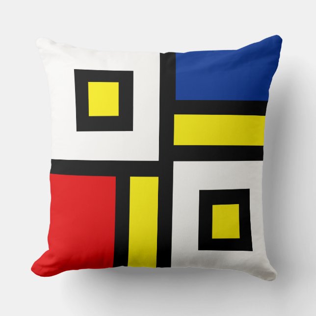 Cojín Decorativo Arte abstracto inspirado en Mondrian (Anverso)