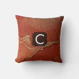 Cojín Decorativo Arte abstracto líquido de tinta alcohólica roja y