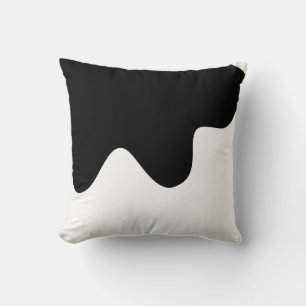 Cojín Decorativo Arte abstracto minimalista moderno en blanco y neg