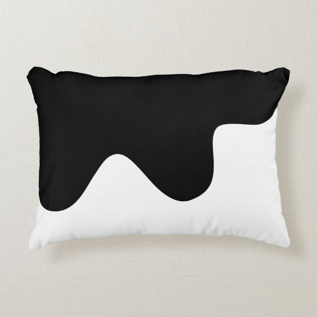 Cojín Decorativo Arte abstracto mínimo moderno en blanco y negro (Anverso)