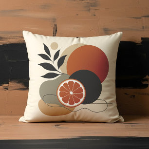 Cojín Decorativo Arte abstracto moderno boho naranja y terracota Mi