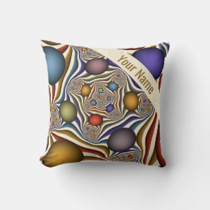 Cojín Decorativo Arte abstracto moderno y colorido que vuela hacia