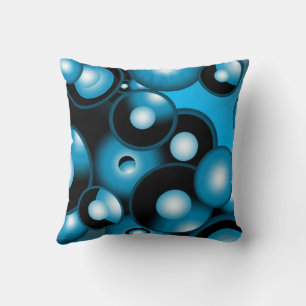 Cojín Decorativo Arte abstracto orbital de círculo concéntrico de b