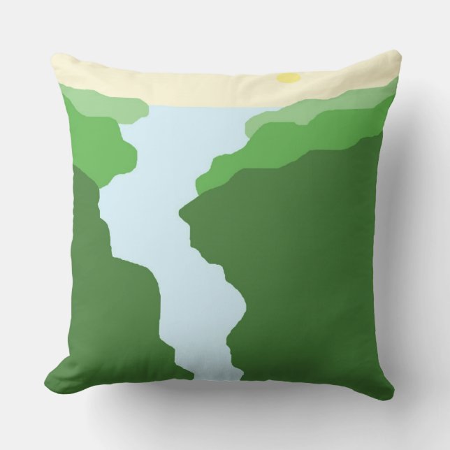 Cojín Decorativo arte abstracto paisajístico (Anverso)