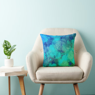 Cojín Decorativo Arte abstracto púrpura azul