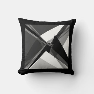 Cojín Decorativo arte abstracto retro en negrita geométrica monocro