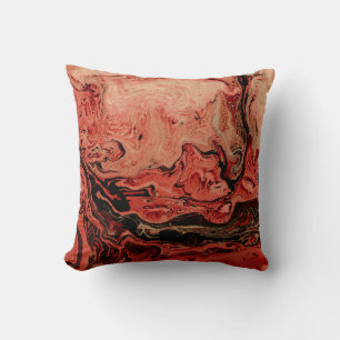 Cojín Decorativo Arte abstracto rojo y marrón