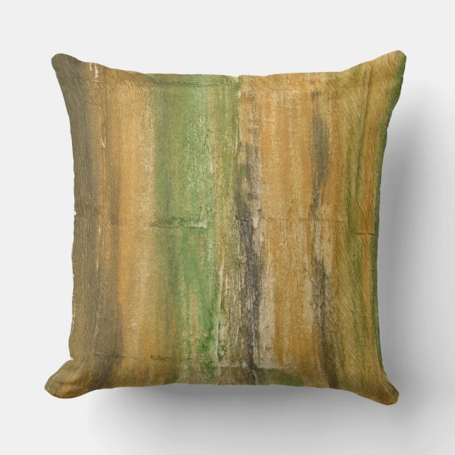 Cojín Decorativo Arte abstracto verde marrón (Anverso)