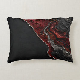 Cojín Decorativo Arte abstracto volcánico rojo carmesí oscuro regal