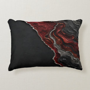 Cojín Decorativo Arte abstracto volcánico rojo carmesí oscuro regal