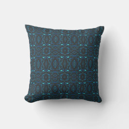 Cojín Decorativo Arte Acrílico Abstracto Azul Negro Prismático