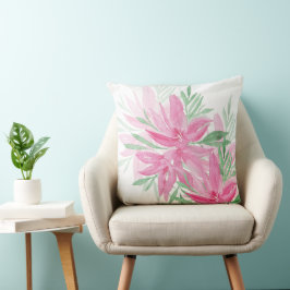 Cojín Decorativo Arte Acuarela Floral de Verano Precioso