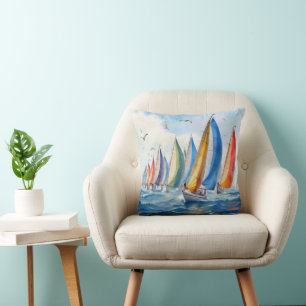 Cojín Decorativo Arte acuático Sailboat Regatta