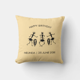 Cojín Decorativo Arte africano, danza feliz