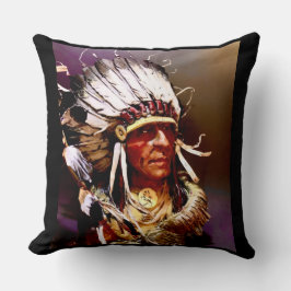 Cojín Decorativo Arte amerindio "Jefe Kiowa"