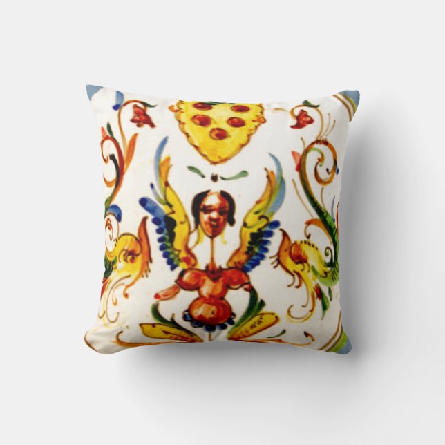 Cojín Decorativo Arte antiguo de la cerámica de la mayólica del (Anverso)