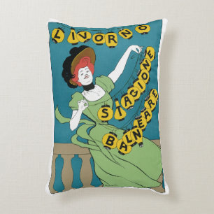 Cojín Decorativo Arte Antiguo Modernista, Livorno Señorita Bailando