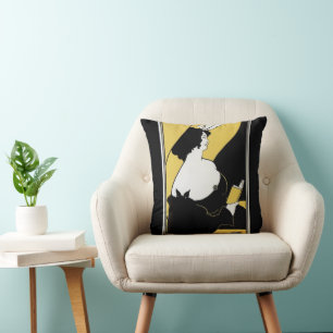 Cojín Decorativo Arte Antiguo Moderno, Mujer Leyendo un Libro Amari