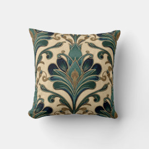 Cojín Decorativo Arte Antiguo Nouveau Deco Majolica Floral Artesano