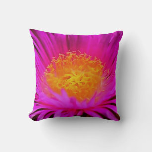 Cojín Decorativo Arte artístico de flores de aster rosa magenta