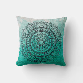 Cojín Decorativo Arte bohemio de la flor de la mandala de la
