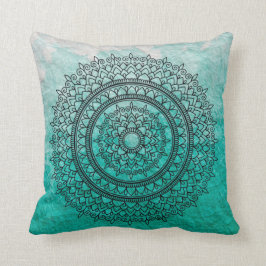 Cojín Decorativo Arte bohemio de la flor de la mandala de la