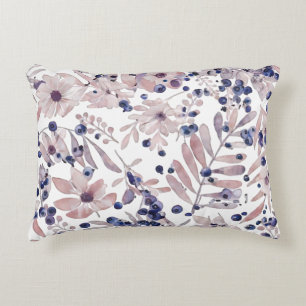 Cojín Decorativo Arte botánico de acuarela eucalipto arándano azul 