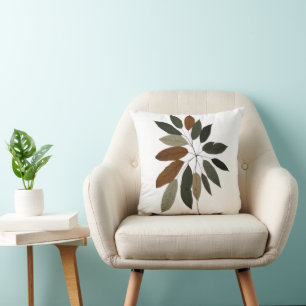Cojín Decorativo Arte botánico de hojas de otoño 