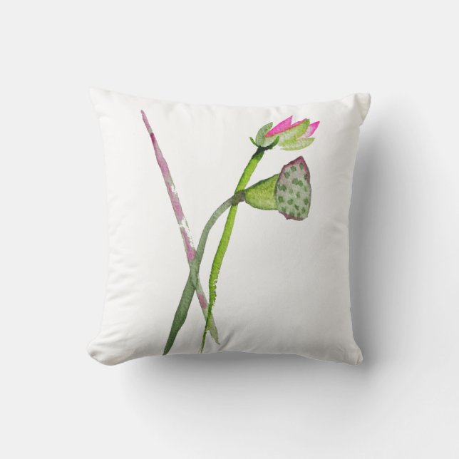 Cojín Decorativo Arte budista Rosa Lotus Flower Zen (Anverso)