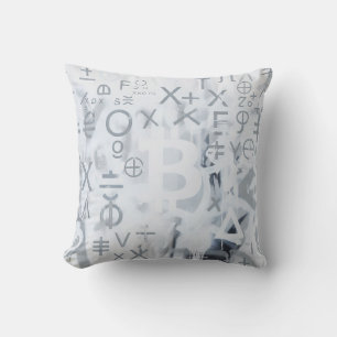 Cojín Decorativo Arte Callejero Bitcoin (Pintura Blanca No. 5)