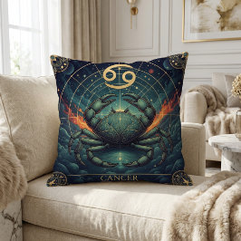 Cojín Decorativo Arte Celeste de Cáncer del Zodiaco