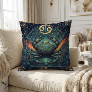 Cojín Decorativo Arte Celeste de Cáncer del Zodiaco